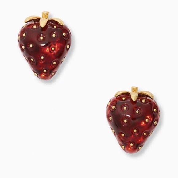 $59 Kate Spade picnic perfect strawberry stud earrings - Picture 7 of 7